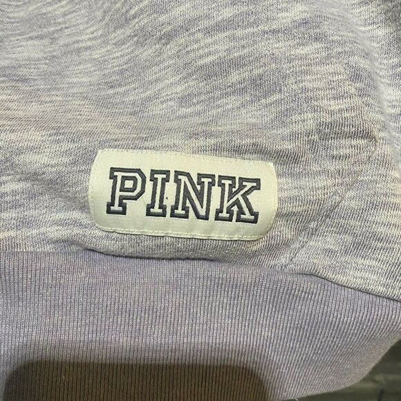 PINK Womens Sweatshirt Light Purple 1/4 Zip Mock Neck Love Pink XS - Picture 3 of 5